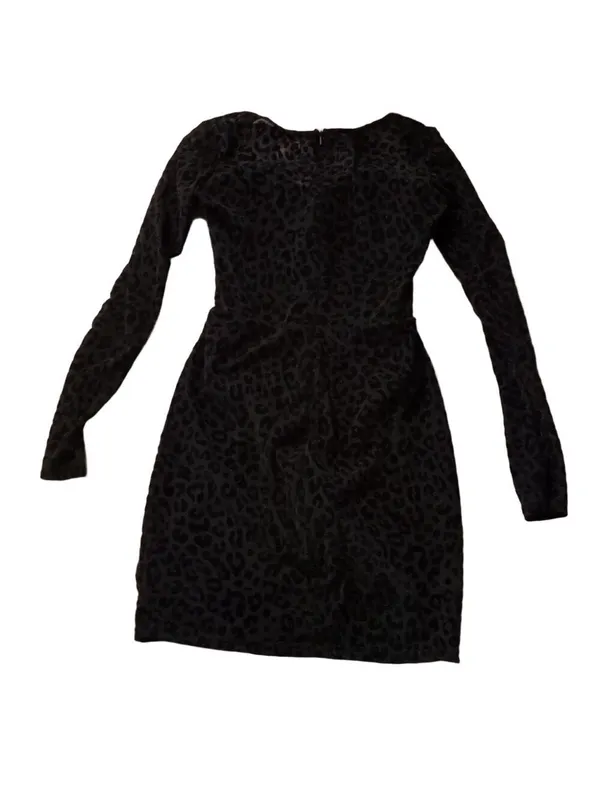 Meshki Black Leopard Print Seara Devorah Mini Bodysuit Dress Size Small - Image 9