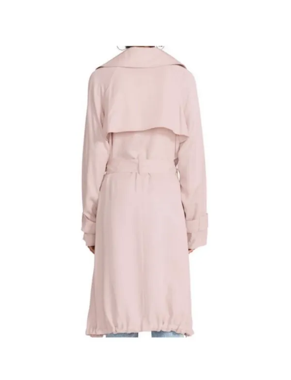 BB Dakota/Steve Madden Jacket Sz M Light Pink Trench Coat Collared Pockets - Image 2