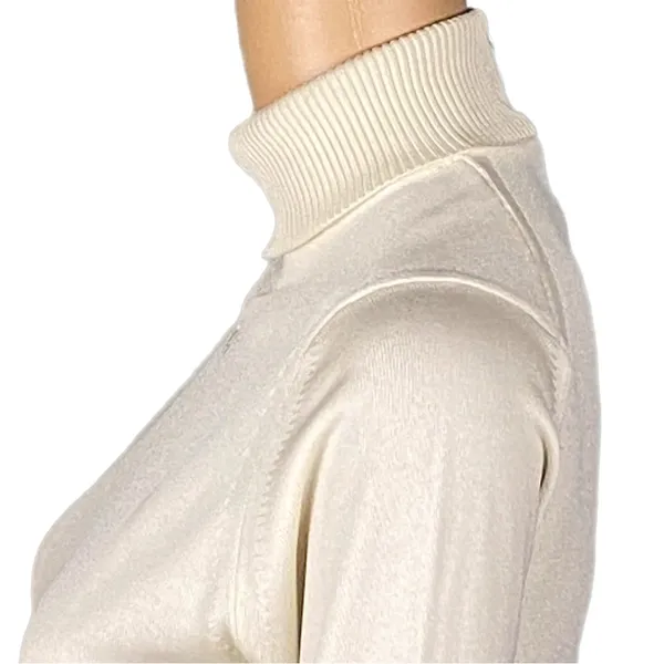 GIVENCHY Sport Vintage 70s Ivory GG Logo Turtleneck Sweater Zipper FLAW Small? - Image 8