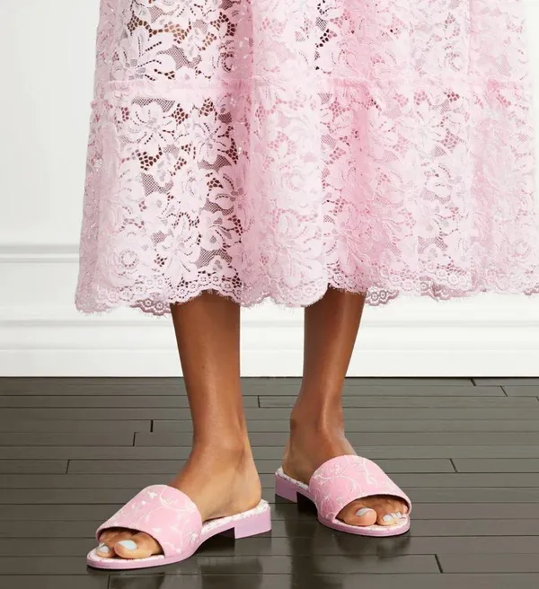 NWT Hill House Home The City Slide Pink Embroidery - Image 2