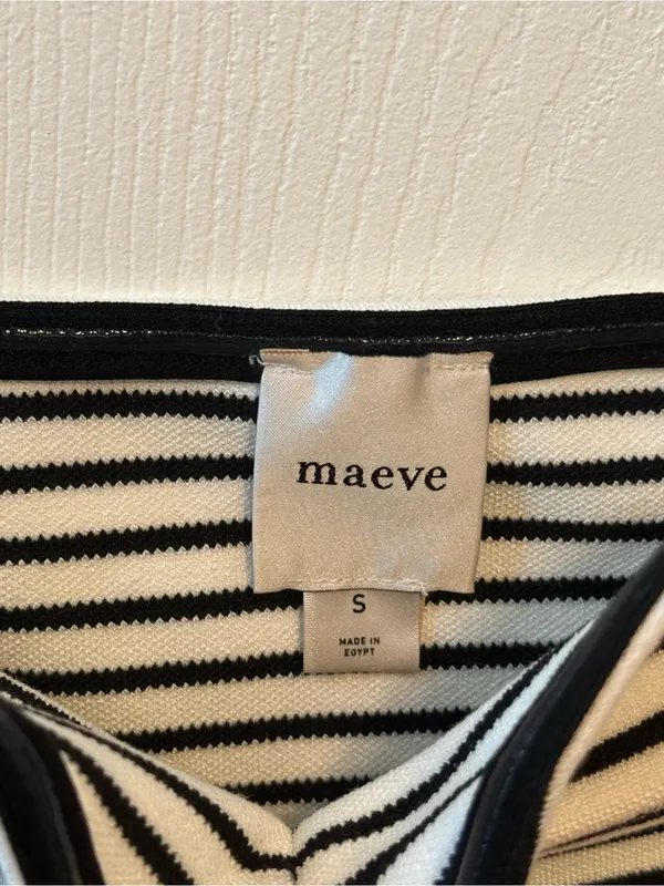 Anthropologie Maeve White and Black Striped Tube Top - Image 4