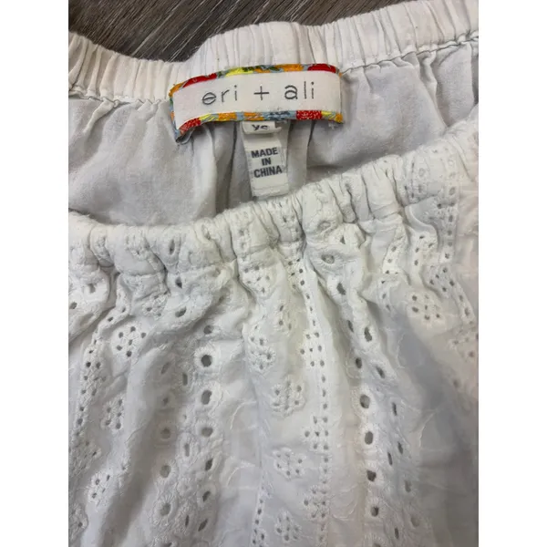 Eri + Ali Anthropologie White Eyelet Off Shoulder Blouse XS Boho Ruffle Top - Image 2