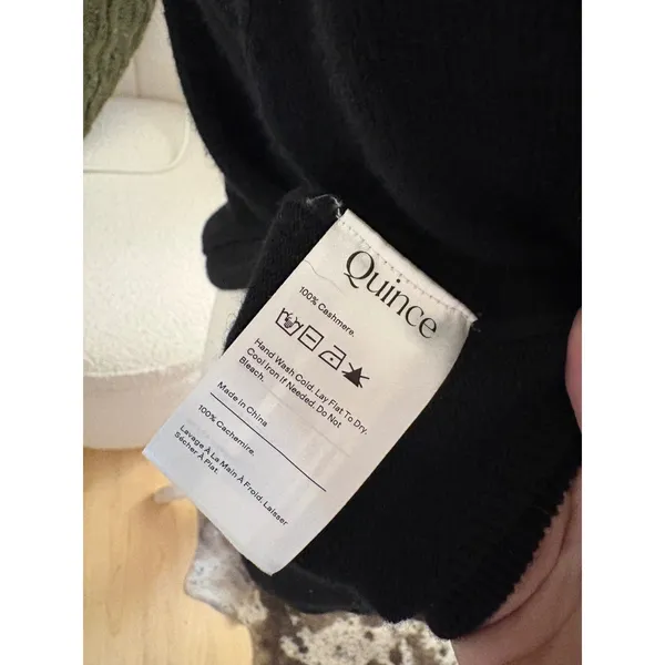 Quince Mongolian Cashmere Crewneck Sweater In Black Size Small - Image 5