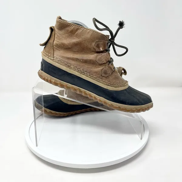 Sorel Women's‎ Out And About Brown Leather Ankle Rainboots Winterboots Size 5 - Image 2