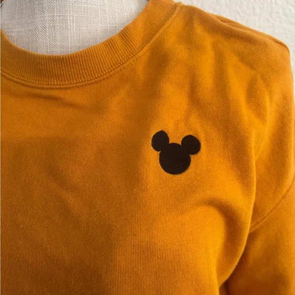 Divided Disney Mickey Mouse Mustard Crew Neck Sweater with Icon - Image 5