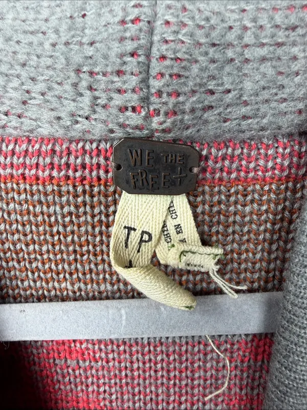 We The Free Gray oversized Hooded Cardigan with Aztec print wool blend - Image 2