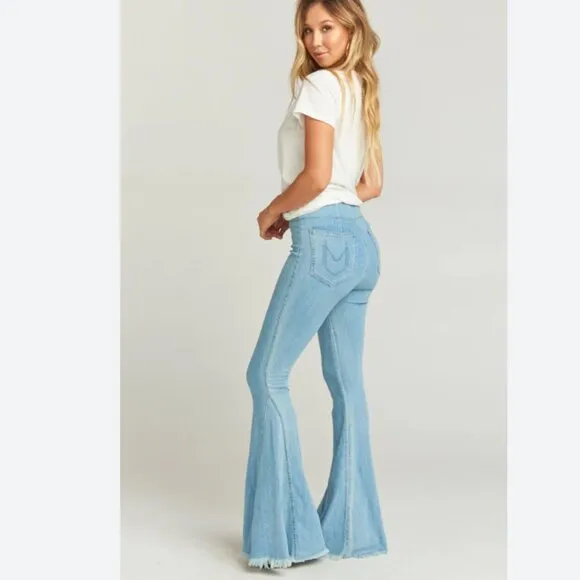 Show me your mumu Berkeley Bells light wash flare jeans - Image 2