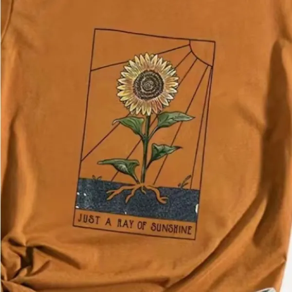 Fifth Sun Women’s M Amber Ray of Sunshine Sunflower Flower Shirt Short Sleeve Medium NEW - Image 2