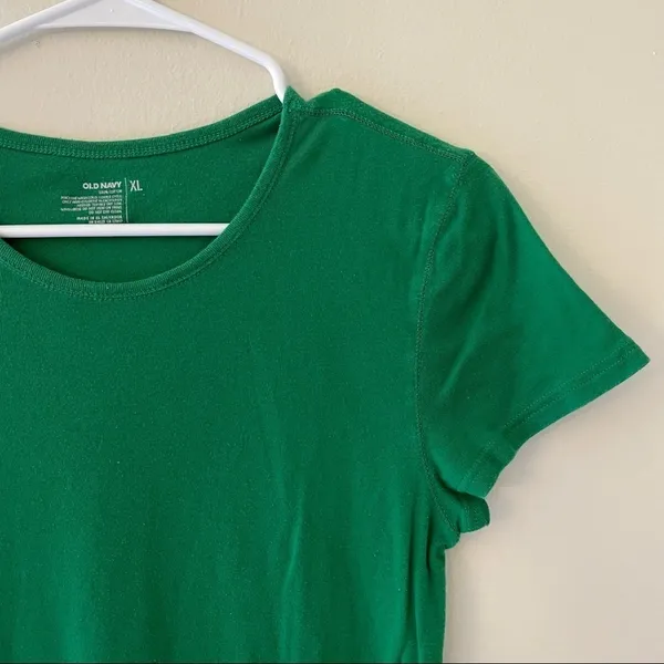 Old Navy holiday green XL cotton women’s short sleeved shirt summer top‎ comfort - Image 2