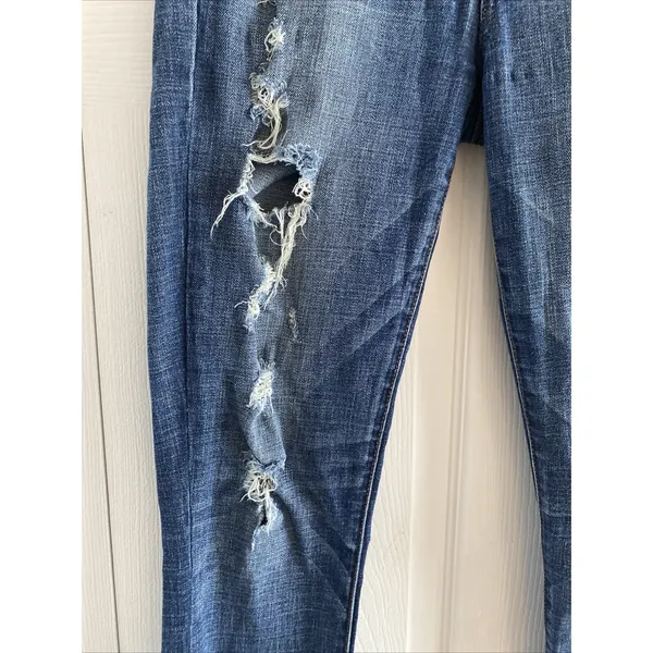 American Eagle Hi-Rise Jegging Womens Size 2 Blue Distressed Ripped Denim Cotton - Image 2