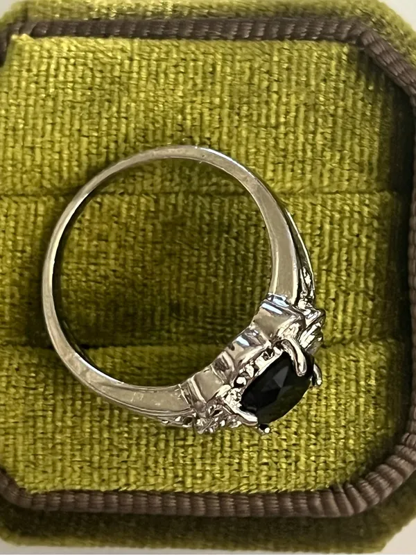 Elegant/Vintage Design Titanium Steel Faux Black Onyx Ring Size 9 NWT - Image 4