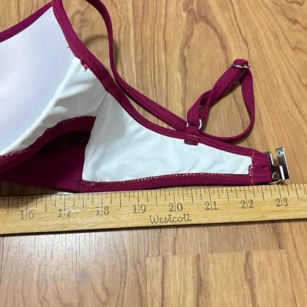 Cupshe Bikini Top‎ Magenta Pink Twisted Front Padded Swimwear Beach Small 11A - Image 7