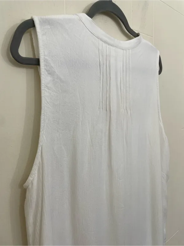 Anthropologie Meadow Rue Sleeveless Blouse Size 14 White Romantic Boho Lace - Image 7