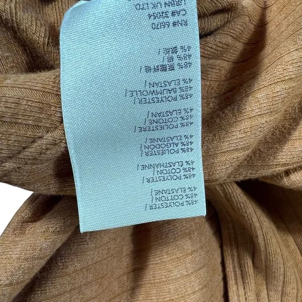 Maeve Anthropologie Ribbed Surplice Faux Wrap V-Back Top Burnt Orange Size Small - Image 6