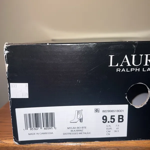 Lauren Ralph Lauren Mylah Metallic Chelsea Booties‎ Women 9.5 Bronze Gold NEW - Image 15