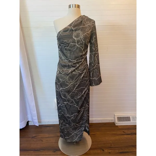 Antonio Melani x Elizabeth Damrich Monroe One Shoulder Satin Midi Dress - Image 2