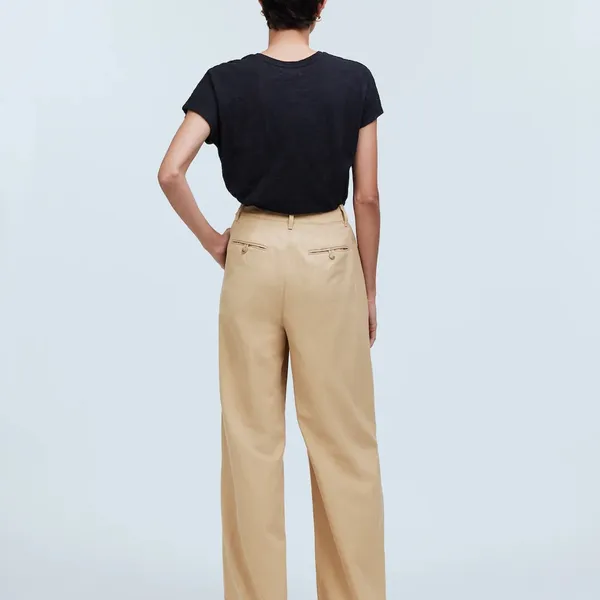 Madewell The Harlow Wide Leg Pants Drapey Twill Tan Khaki Size 6 High Rise - Image 2