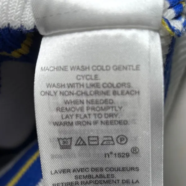 Lauren Ralph Lauren White Blue Yellow Striped‎ Cotton Sweater XL Gold Buttons - Image 7