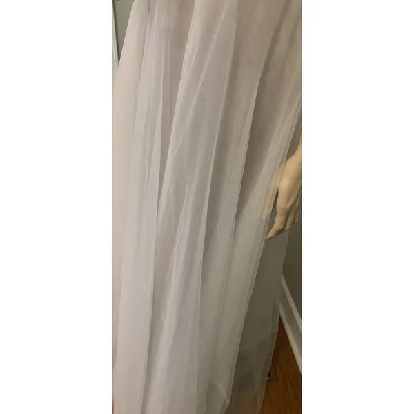 Hebeos wedding dress white lace‎ and tool over champagne sz 2 - Image 11