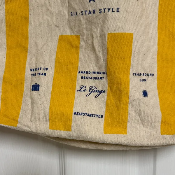 Ted Baker Yellow and Cream Canvas Tote - Image 3