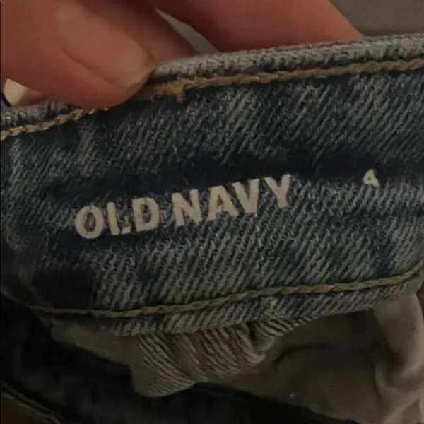 Old Navy Blue Distressed Boyfriend Jeans - Image 3