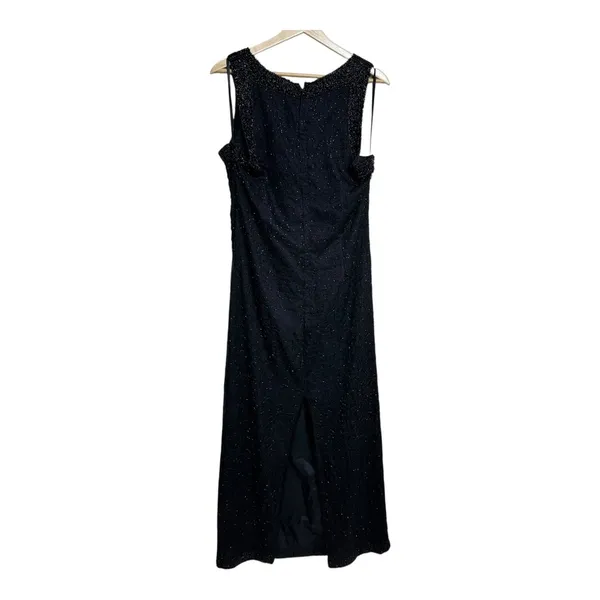 Laurence Kazar New York Beaded Maxi Dress Sleeveless silk Formal Evening Gown XL - Image 2