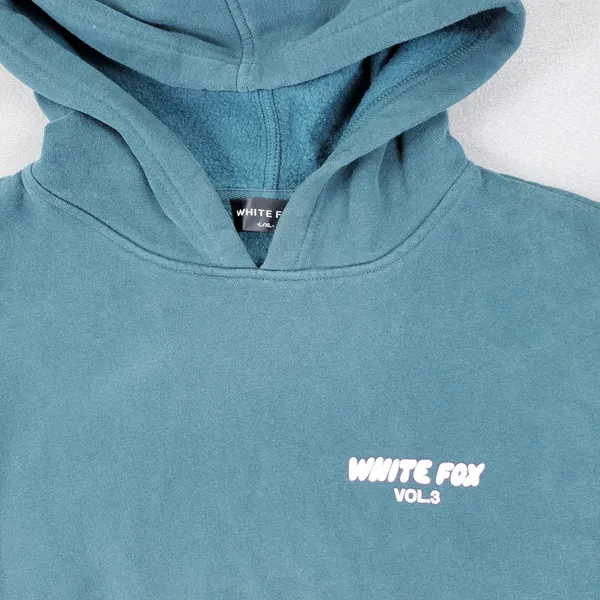 White Fox Hoodie Womens L/XL Teal Vol.3 Graphic Oversized Pullover Sweatshirt - Image 2
