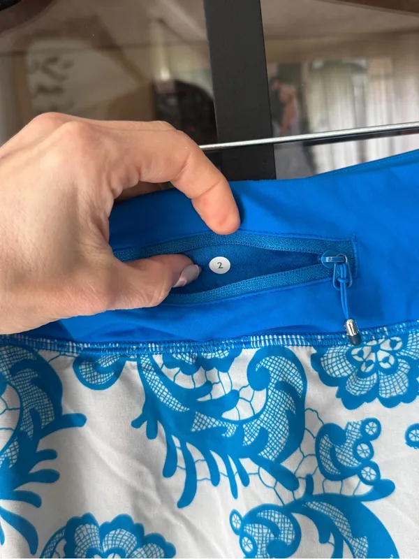 Lululemon Run Chase Me Skirt skort mini Laceoflage Polar Cream Beaming Blue - Image 7