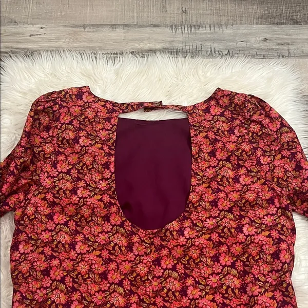 NWT Free People ‘The Avenue’ floral stretch cotton scoop back mini dress XL - Image 7