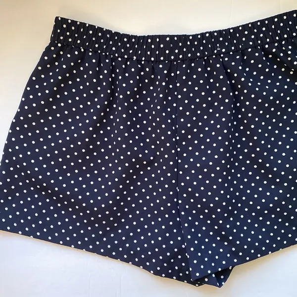 Gap Factory navy blue white polka dot knit swing shorts, size M - Image 5