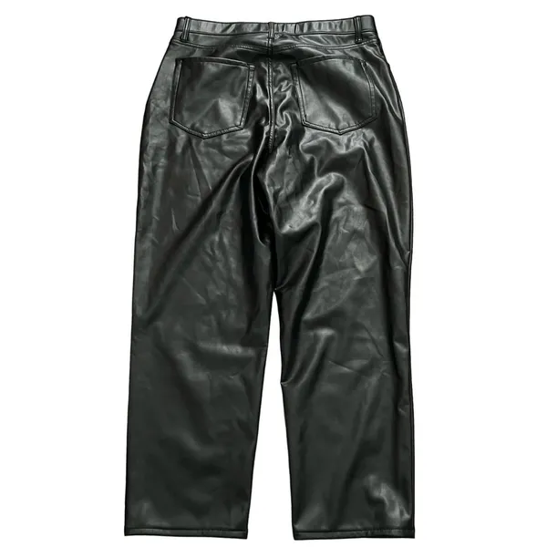 Abercrombie & Fitch Curve Love Vegan Leather Ankle Straight Ultra High Rise 32 - Image 3