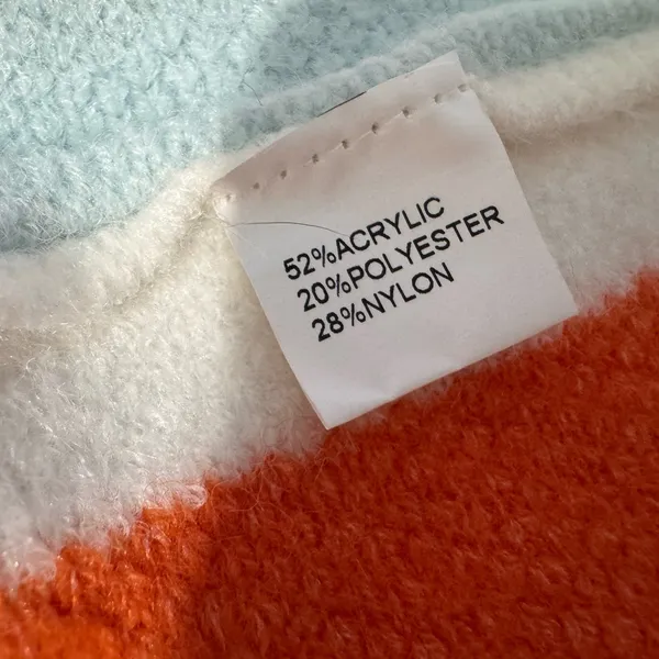 Anrabess orange & Blue chunky striped button cardigan Oversized size small - Image 11