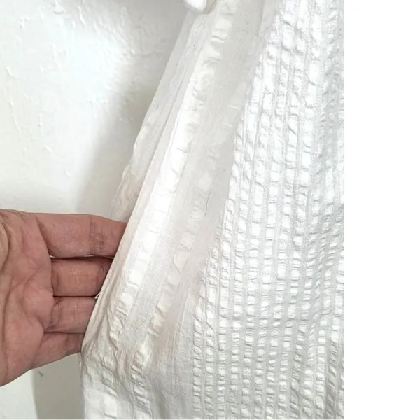 Daughters of India Uma Textured Cotton Wrap Maxi Dress White Size XL - Image 11