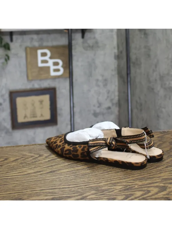 NEW A New Day London Slingback Flats Pointed Toe Bow 94303554 Leopard Brown 6.5M - Image 3