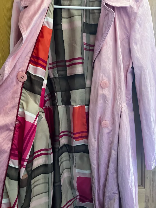 Pink Stylish DKNY Fitted Trench Coat XS - Image 8