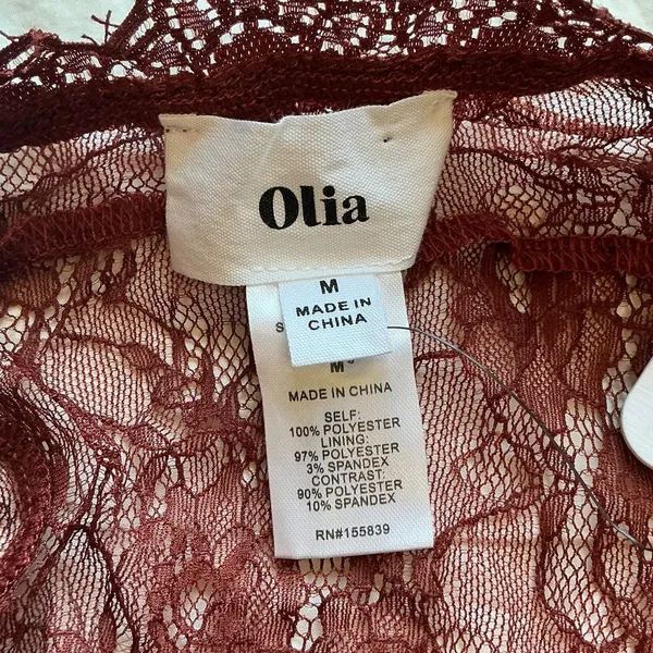 NWT Olia Late Night Lace Bodysuit Medium Amber/Umber - Image 3