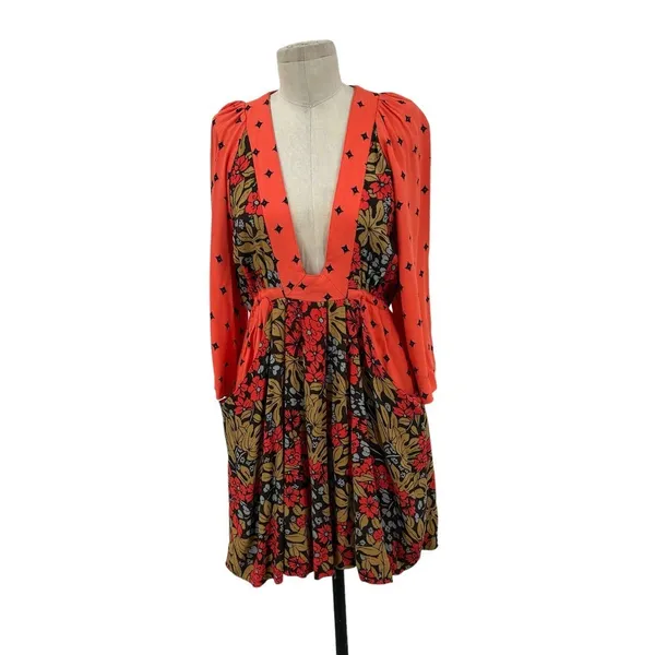 Free‎ People Tallula Dress Cherry Combo Print Size Small - Image 3