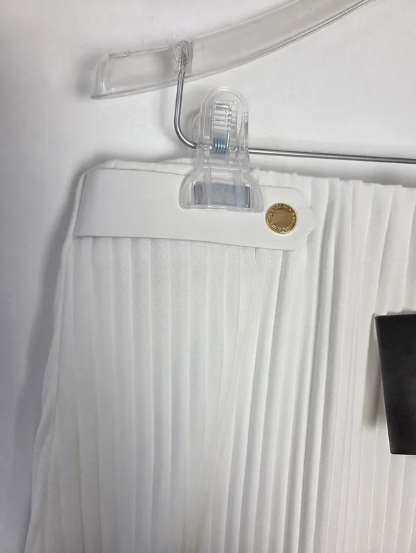 NEW Marc New York White Midi Skirt Pleated Formal Church Wedding Bridal Medium - Image 3