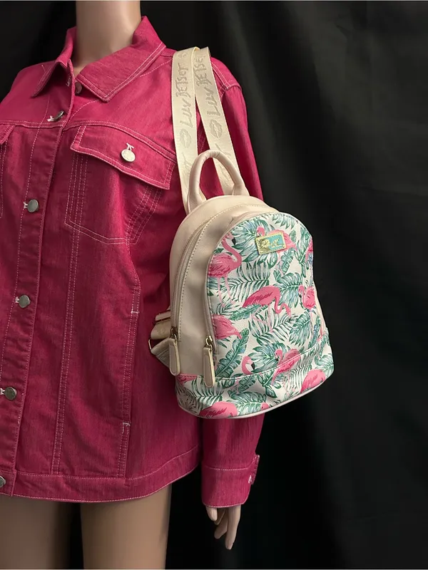 Betsey Johnson Pink Flamingo Print Mini Backpack - Image 2