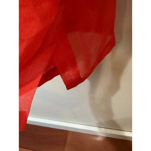 Victoria's Secret Gold Label Red Silk One Button Sheer Top Robe‎ Vintage OS - Image 5