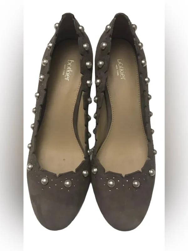 Botkier "Holly" Gray Suede Heels With Faux Pearl Beads (7.5) - Image 8