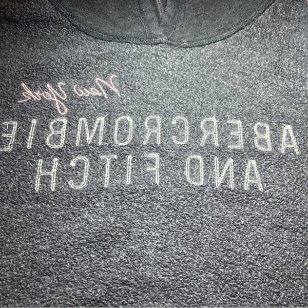 Abercrombie & Fitch New York Logo Hoodie Sweatshirt | Vintage Y2K Gray Medium - Image 9