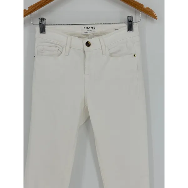 FRAME Le Skinny de Jeanne Crop Jeans Womens Size 26 Blanc White Mid Rise Stretch - Image 4