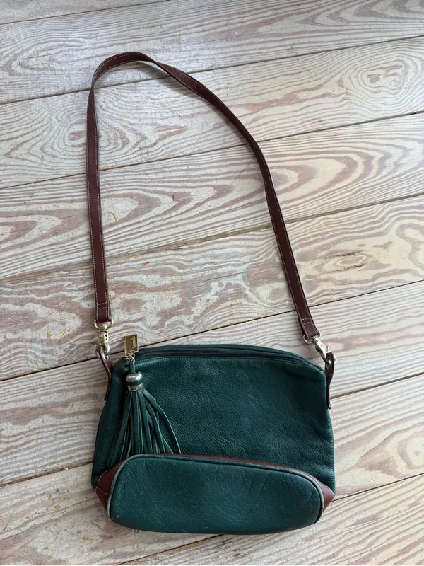 Tignanello Leather Tassel Crossbody Bag - see pics for wear - Image 2
