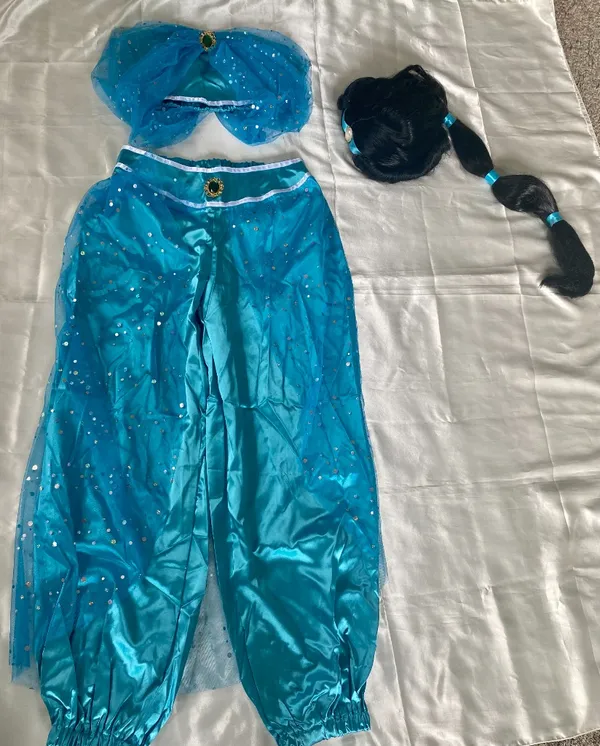 Women's Adult Princess Jasmine Costume w/Wig - WORN ONCE! - Image 2