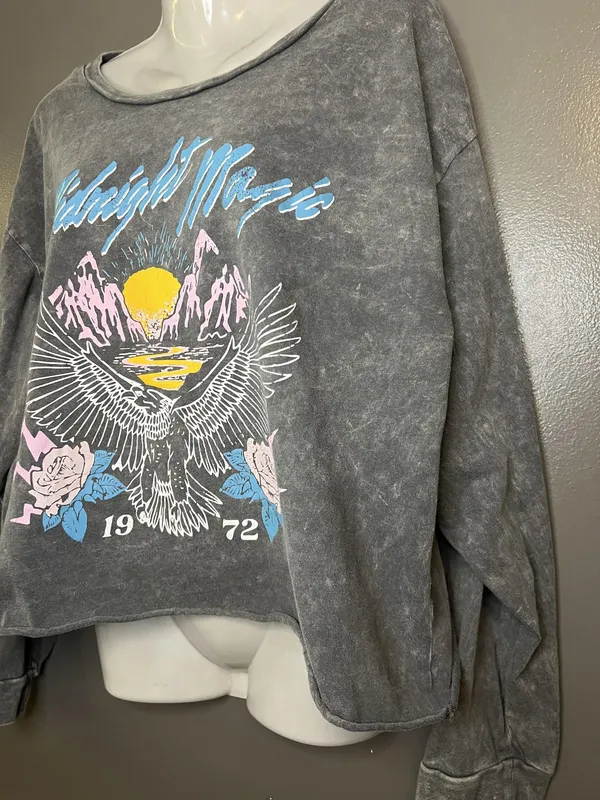 Grayson Threads Tee Shirt Womens 2XL Black Midnight Magic Graphic Crop Pullover - Image 4