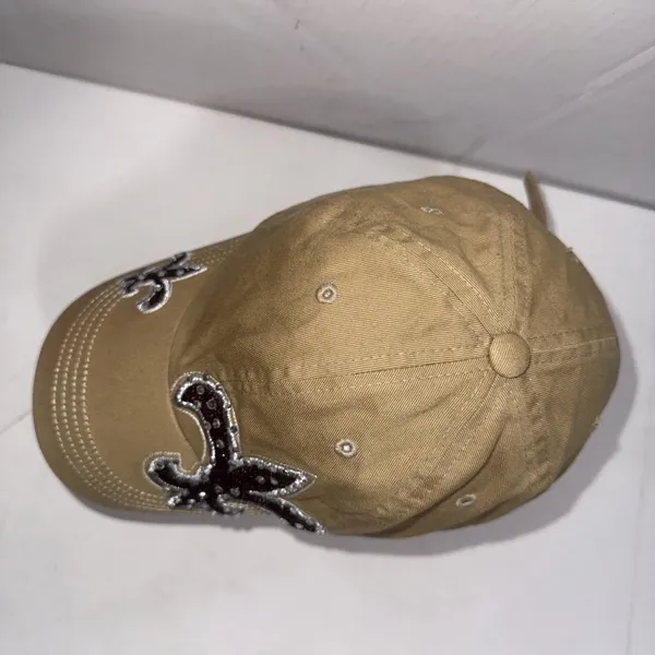 Pit Bull Cap Fitted Womens One Size Black Rhinestone Cadet Y2K‎ Fleur de lis - Image 8