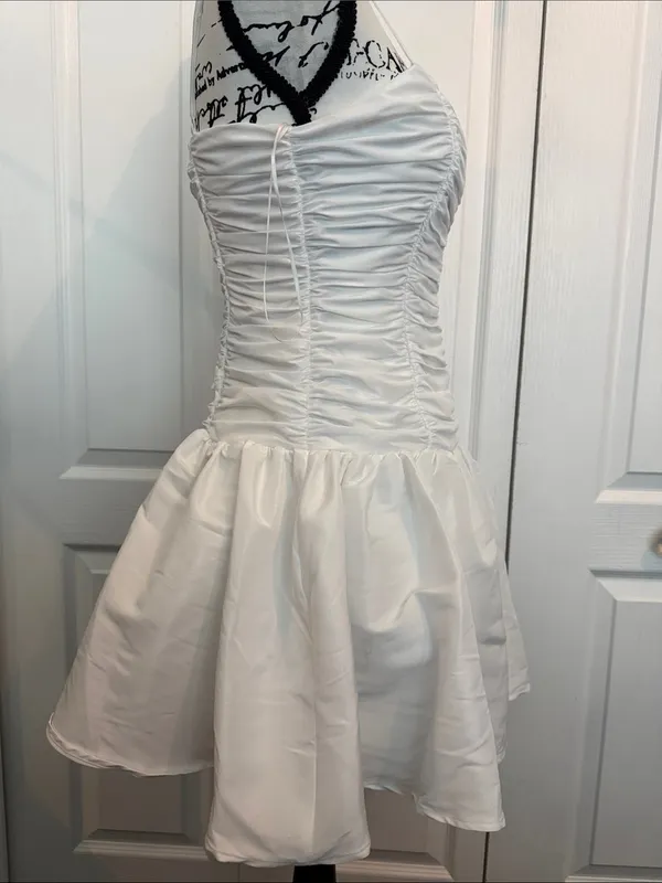 Altar'd State White Ruched Strapless Mini Dress - Image 7