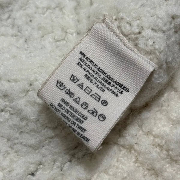 Free People Lofty Off White Alpaca Blend Cozy V-Neck Pullover Sweater M - Image 8