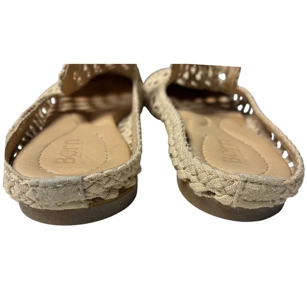 Born Woven Textile Mules Tan Round Toe Slip On Flats Boho Women's Size 6 - Image 5